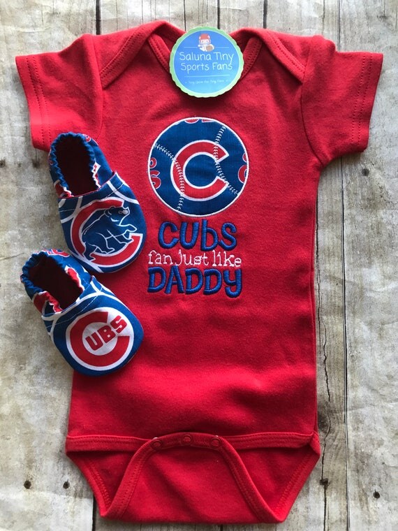 Chicago Cubs Inspired Booties and Matching Shirt or Bodysuit