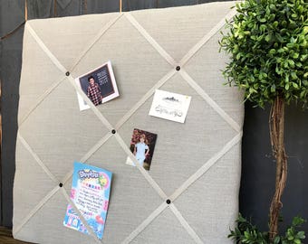 Upholstered Bulletin Board - Office Cork Board - READY TO SHIP - pin board - Inspiration board- Girls Room bulletin - back to school