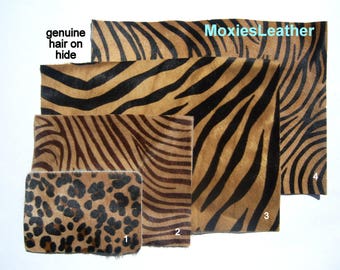 DIY clutch hair on hide , kit for purse , clutch , animal print leather with suede or leather ,