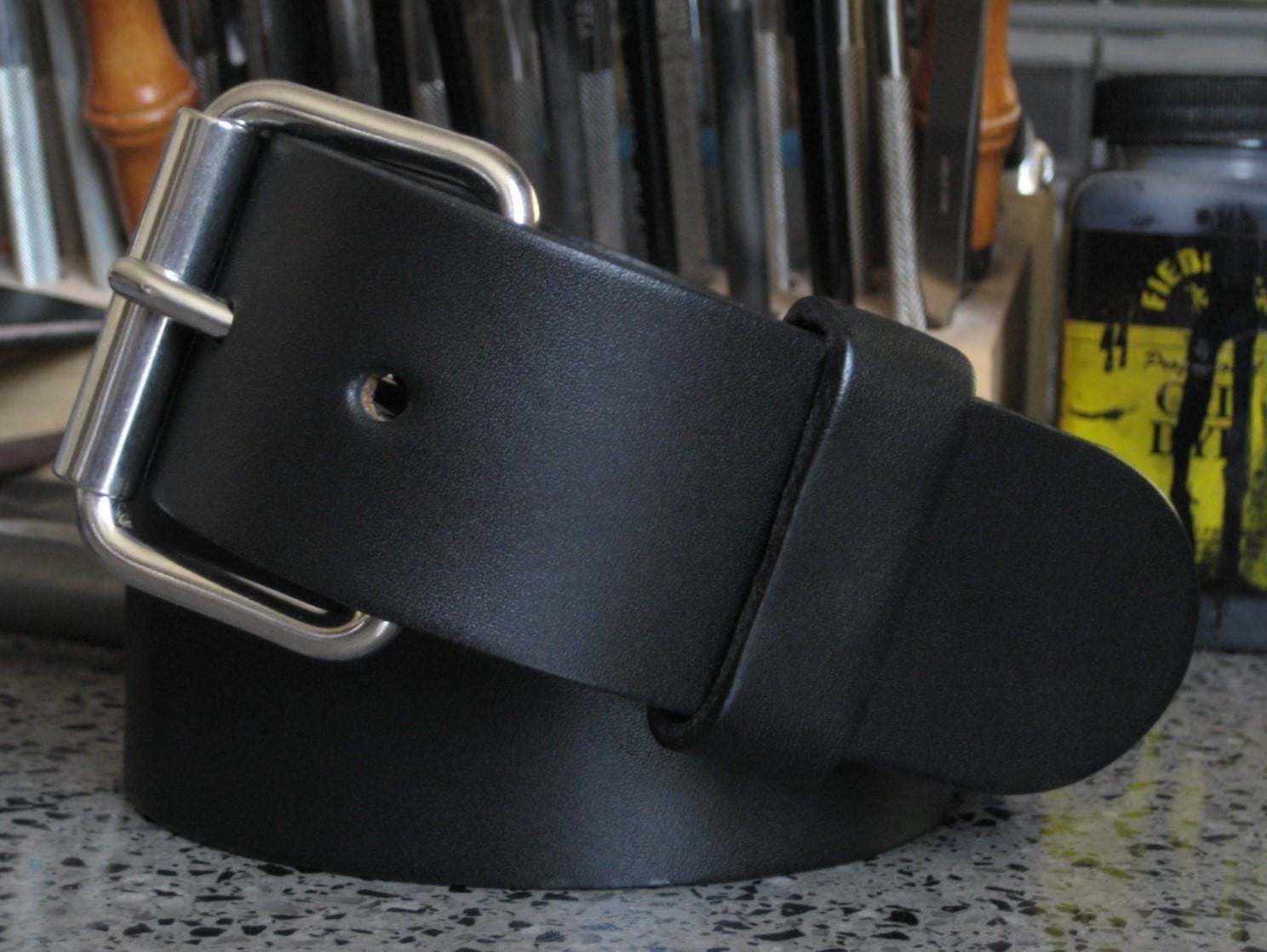 Black Leather Belt Mens Black Leather Belt Thick Leather Belt