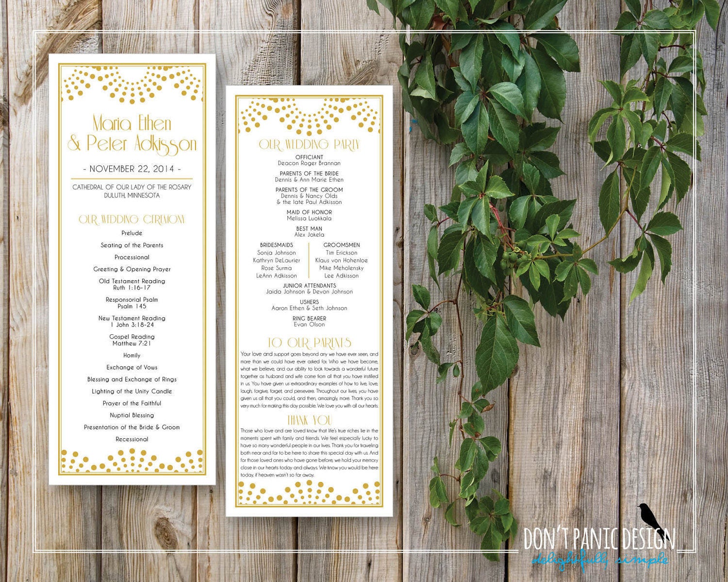 Printable Wedding Program Elegant Gold Art Deco Order of