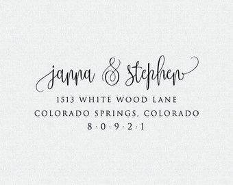 Wedding Address Stamp, Bridal Shower Gift, Self Inking Address Stamp, Housewarming Gift, Simple and Elegant, Return Address Stamp (T415)
