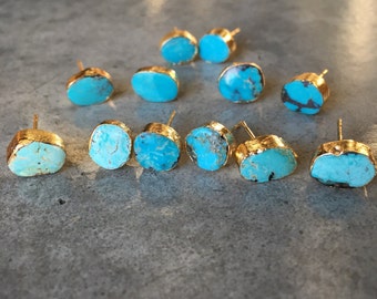 Turquoise Earrings, Turquoise Jewelry, stud earrings, December Birthday, December Birthstone, boho wedding