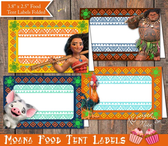 Moana Food Tent Labels