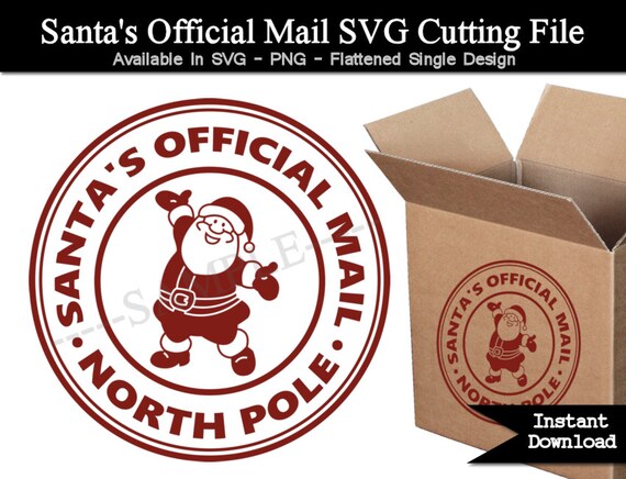 Download Santa's Official Mail Christmas Stamp Cutting File SVG
