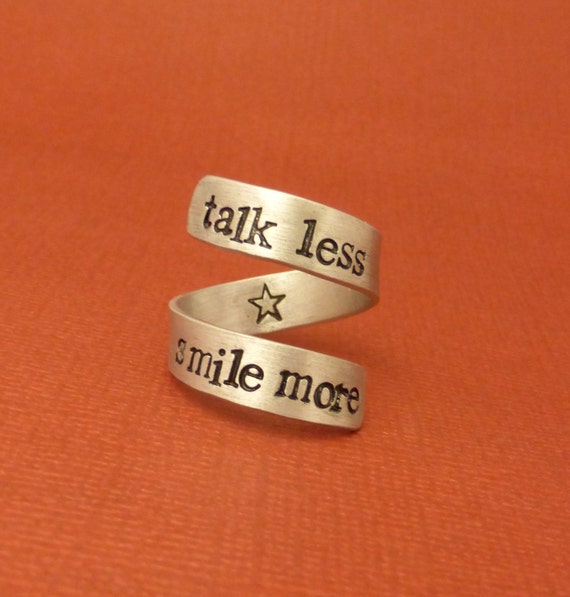 Hamilton Inspired Talk Less. Smile More A Hand Stamped