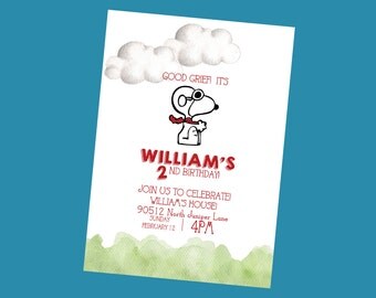 Snoopy Birthday Invitation