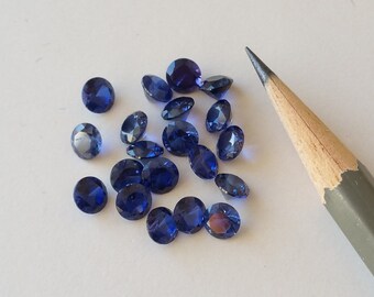 2 Round 5mm cubic zirconia CZ Sapphire blue stone