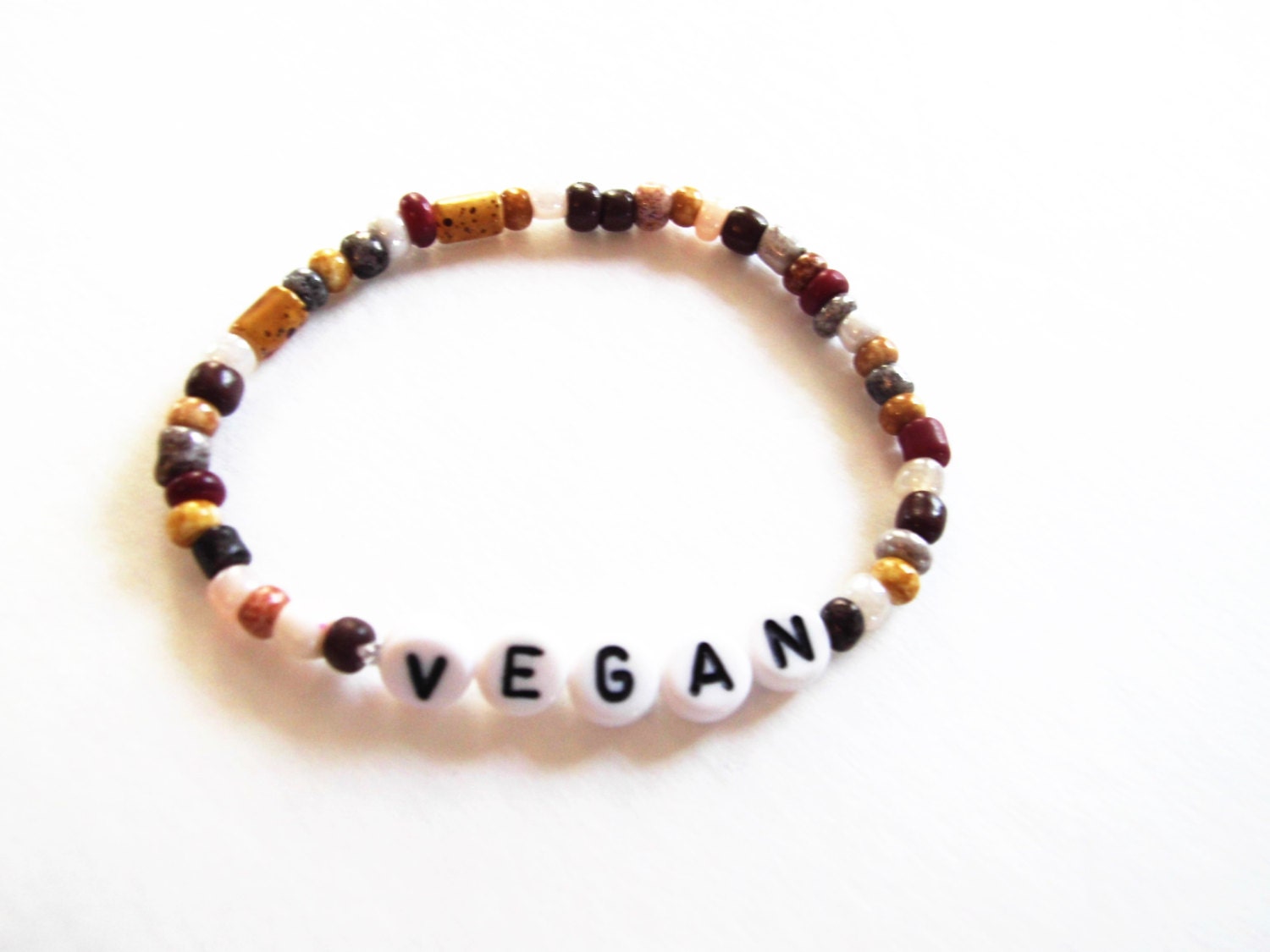Vegan Bracelet Vegan Jewelry Vegan Stretch Bracelet
