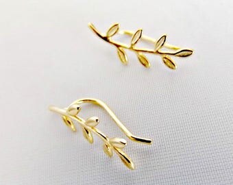 Ear climbers, gold ear climbers, ear climber, ear crawler, gold ear crawler, ear climber earrings, ear cuff, earrings, climber earrings