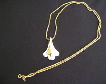 Vintage Crown Trifari Silver/Gold Long Necklace