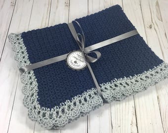 Crochet baby blanket, baby blanket, blue baby blanket, baby boy blanket