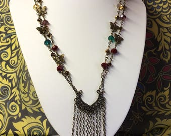 Bronze Vintage Style Beaded Necklace.