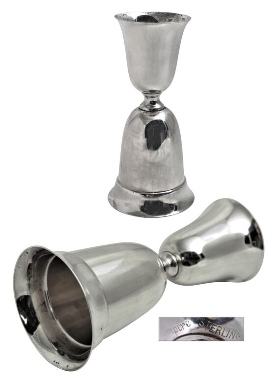 Vintage Empire Sterling Silver Double Cocktail Jigger.