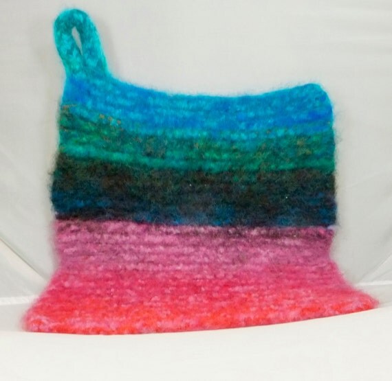 Hand Knitted Wool Felted Hot Pad/Trivet Hostess Gifts