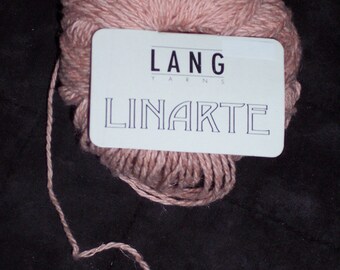 Cotton -linen blend yarn from Switzerland,Linarte by Lang Yarns, pink, 50 gm = 95 Meter,crochet,knit
