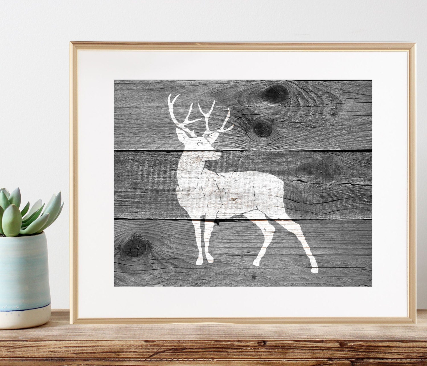 Woodland Deer Wall Art Hunting Lodge Man Cave Art Hunting