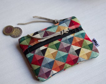 Minimalist Zipper Wallet, Double Zippered Coin Purse, Vegan Card Holder, Womens Wallet, Mens Change Pouch, Coin Purses for Woman