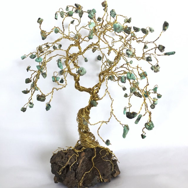 Wire Gem Tree Sculptures & Gemstone by SpiritGemDesigns on Etsy