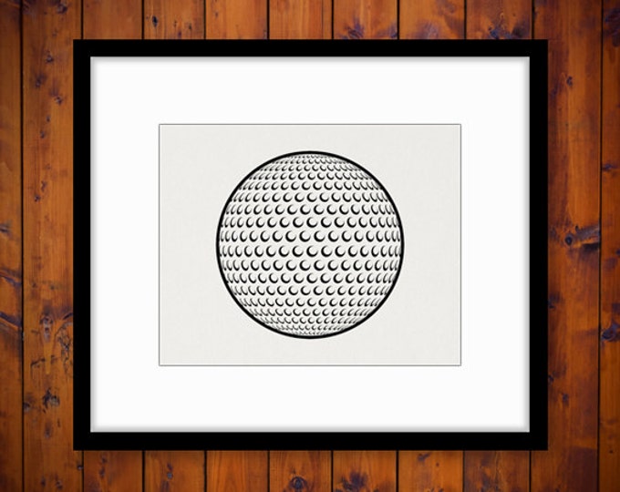 Golf Ball Graphic Printable Image Digital Golfing Download Artwork Vintage Clip Art Jpg Png Eps HQ 300dpi No.4020