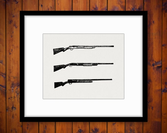 Shotguns Graphic Image Download Gun Collage Sheet Digital Illustrated Printable Vintage Clip Art Jpg Png Eps HQ 300dpi No.1498