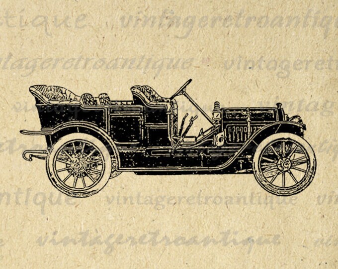 Printable Antique Car Image Download Vintage Automobile Graphic Digital Clip Art Jpg Png Eps HQ 300dpi No.1149