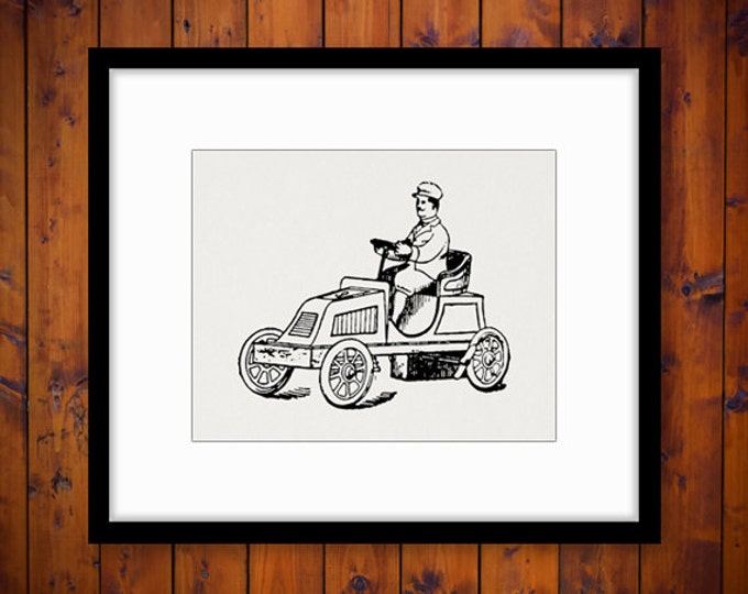 Antique Toy Car Digital Graphic Image Download Printable Vintage Clip Art Jpg Png Eps HQ 300dpi No.1806