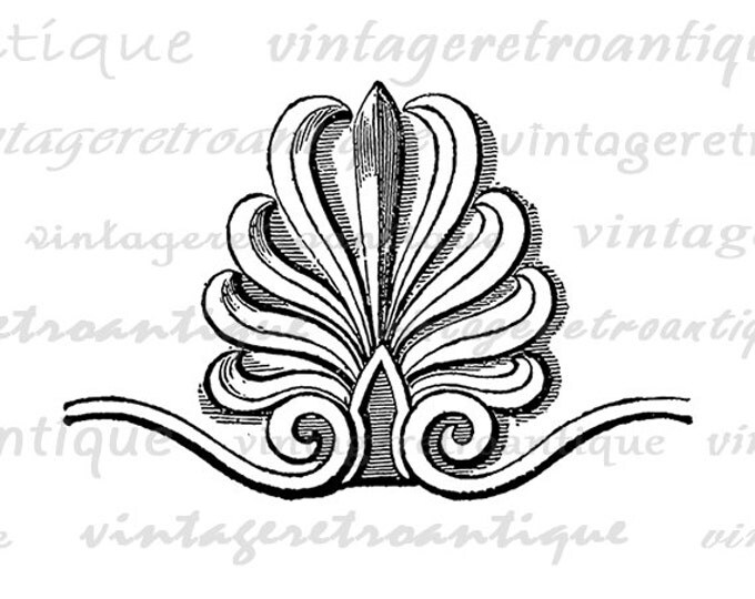 Printable Antique Design Element Graphic Download Ornament Digital Emblem Image Vintage Clip Art Jpg Png Eps HQ 300dpi No.655