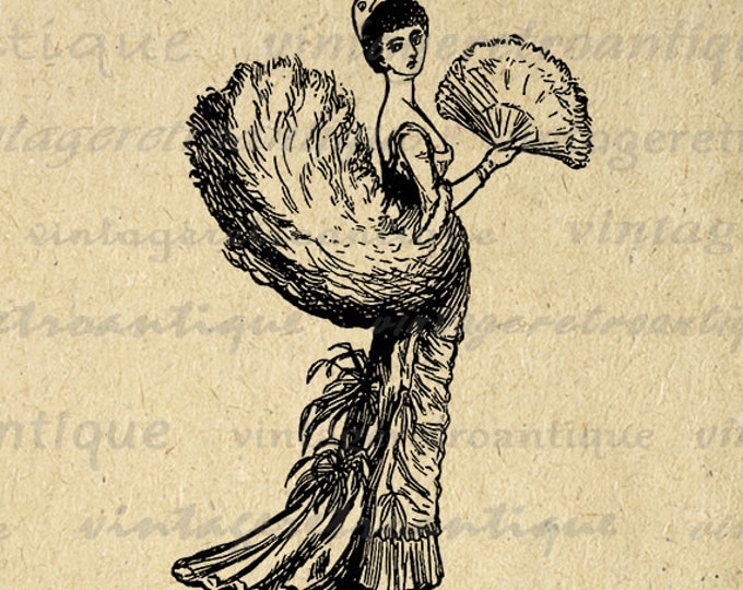 Classy Woman Antique Printable Graphic Download Old Fashioned Lady Image Digital Vintage Clip Art Jpg Png Eps HQ 300dpi No.1666