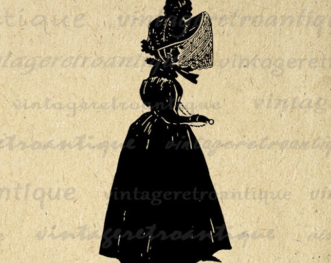 Antique Lady with Veil Image Graphic Printable Woman Girl Download Digital Vintage Clip Art Jpg Png Eps HQ 300dpi No.3574