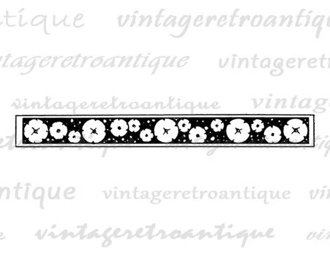 Printable Image Flower Banner Graphic Digital Download Artwork Vintage Clip Art Jpg Png Eps HQ 300dpi No.2465