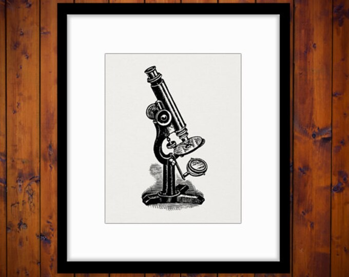 Digital Antique Microscope Image Graphic Illustration Download Printable Vintage Clip Art for Transfers etc Jpg Png HQ 300dpi No.1277