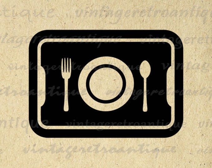 Printable Digital School Lunch Tray Graphic Cafeteria Tray Image Download Vintage Clip Art Jpg Png Eps HQ 300dpi No.4364