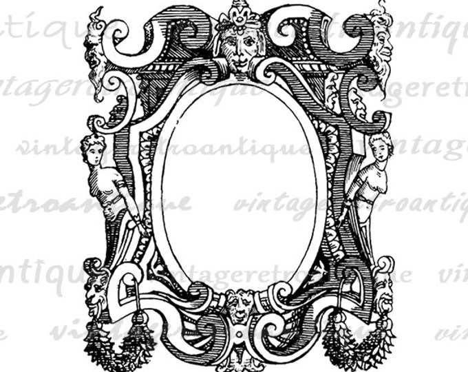 Printable Digital Ornate Classical Frame Download Graphic Image Vintage Clip Art Jpg Png Eps HQ 300dpi No.513