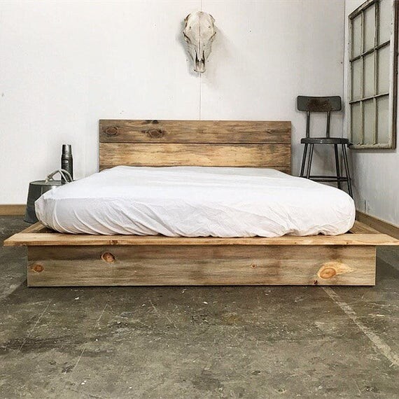 Rustic Modern Platform Bed Frame And Headboard Loft Style Rustic Modern Platform Bed Frame And Headboard Loft Style
