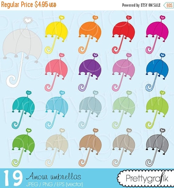 80% OFF SALE 19 umbrella clipart commercial use, vector graphics, digital clip art, digital images - CL496 Il_570xn