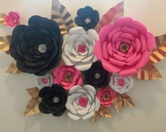 DIY Large 3D Paper Flower Template, Paper flower Stencil, Paper Flower Backdrop, Backdrop Flowers