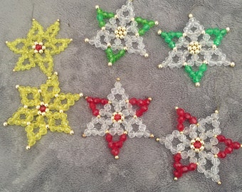 Handmade vintage beaded Christmas ornaments