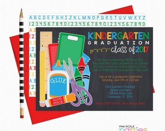 Kindergarten Graduation Invitation, Kindergarten Invite, Last Day of School, Graduation Invites, Grad Party Invites, Grad Party, Grad |428
