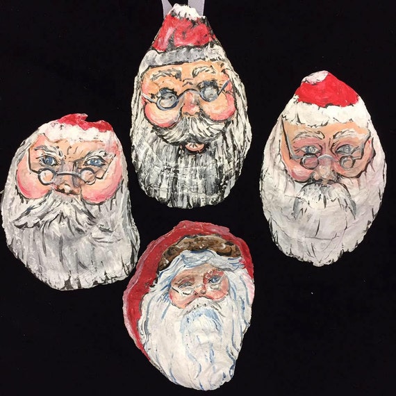 Hand Painted Oyster shells Ornament by ArtByDawnMcDonnell on Etsy