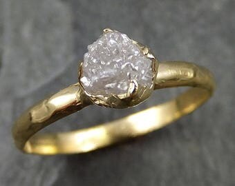 18k Raw Diamond Engagement Ring Rough Gold Wedding Ring diamond Wedding Ring Rough Diamond Ring 0472