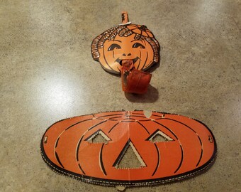 Vintage Halloween Blower/ tickler and Mask