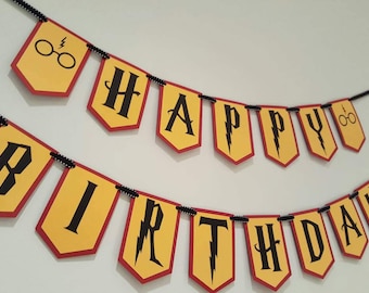 Harry potter birthday - Harry potter banner - Harry potter party - Harry potter decorations - Harry potter garland