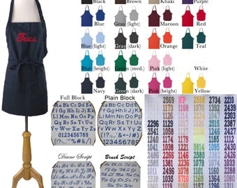 You Choose Lettering & Font Apron Adult or Youth Size Monogram Custom Embroidered Art Smock