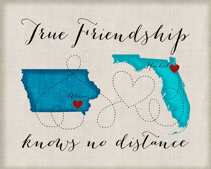 Long Distance Best Friend Gift Friendship Quotes Customized