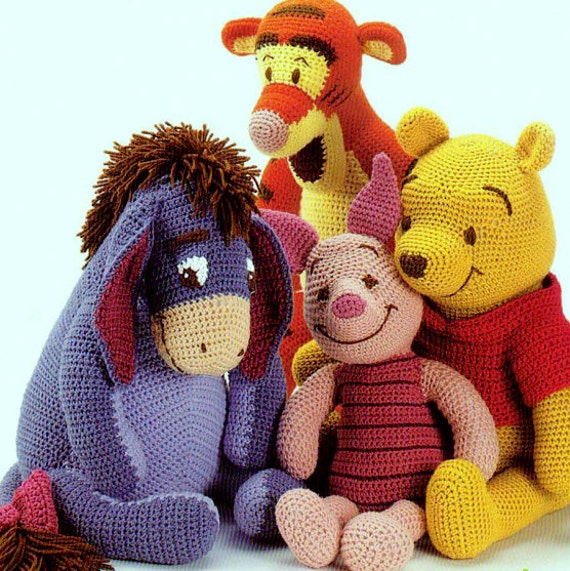 Vintage Crochet Pattern Winnie the Pooh Tigger Piglet and