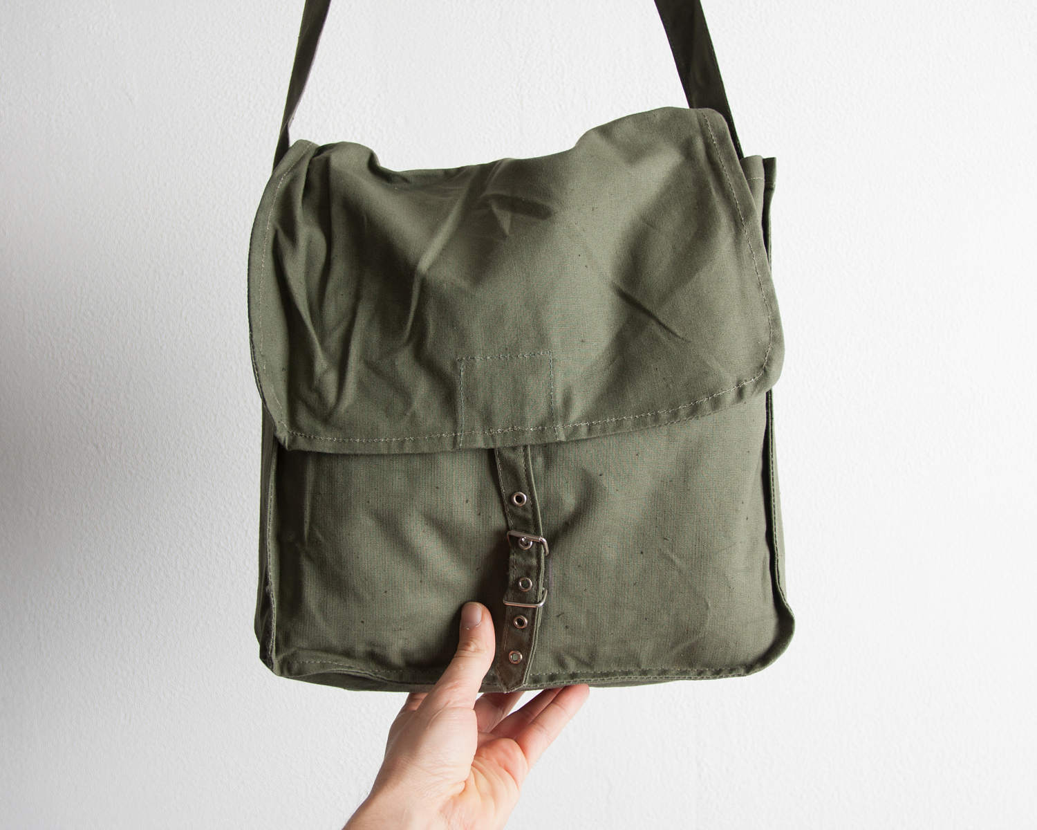 Retro Canvas Shoulder Bag Military Satchel Haversack Messenger - Foto 5