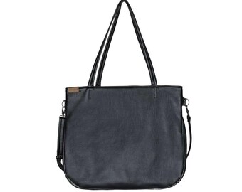 Pacco bag black shoulder bag crossbody bag tote bag zipped up pockets oversized city bag everyday handbag vegan bag faux leather