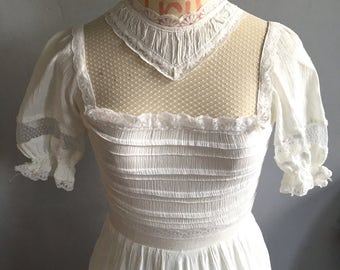 70s Gunne Sax Victorian Cotton and Lace Dress main image 1