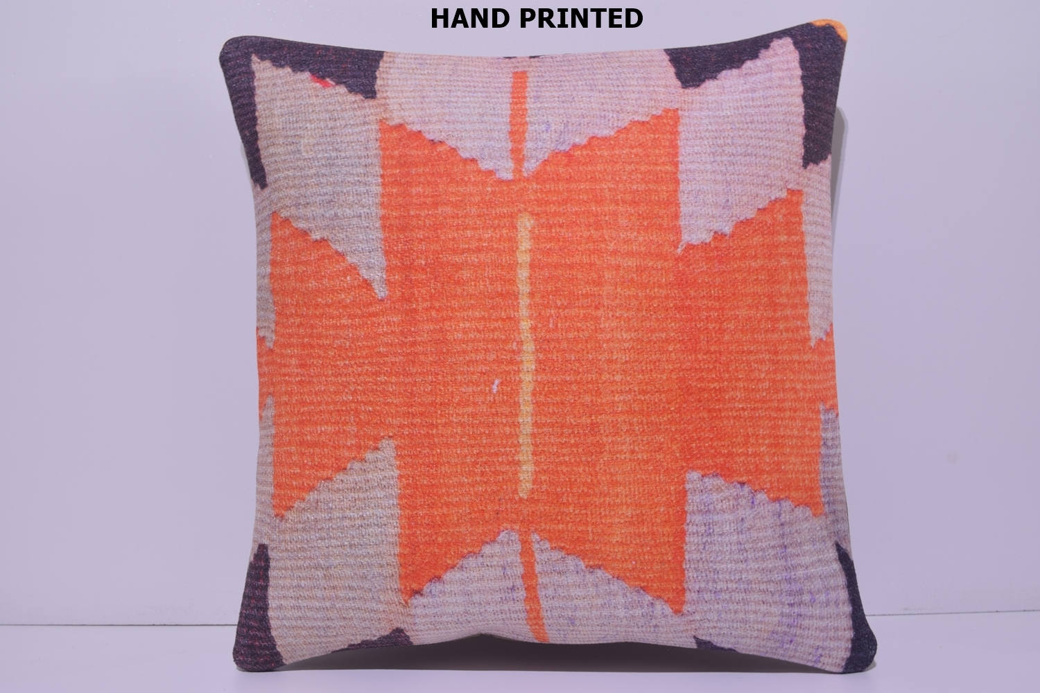 orange pillow 18 hippie fabric primitive throw pillow